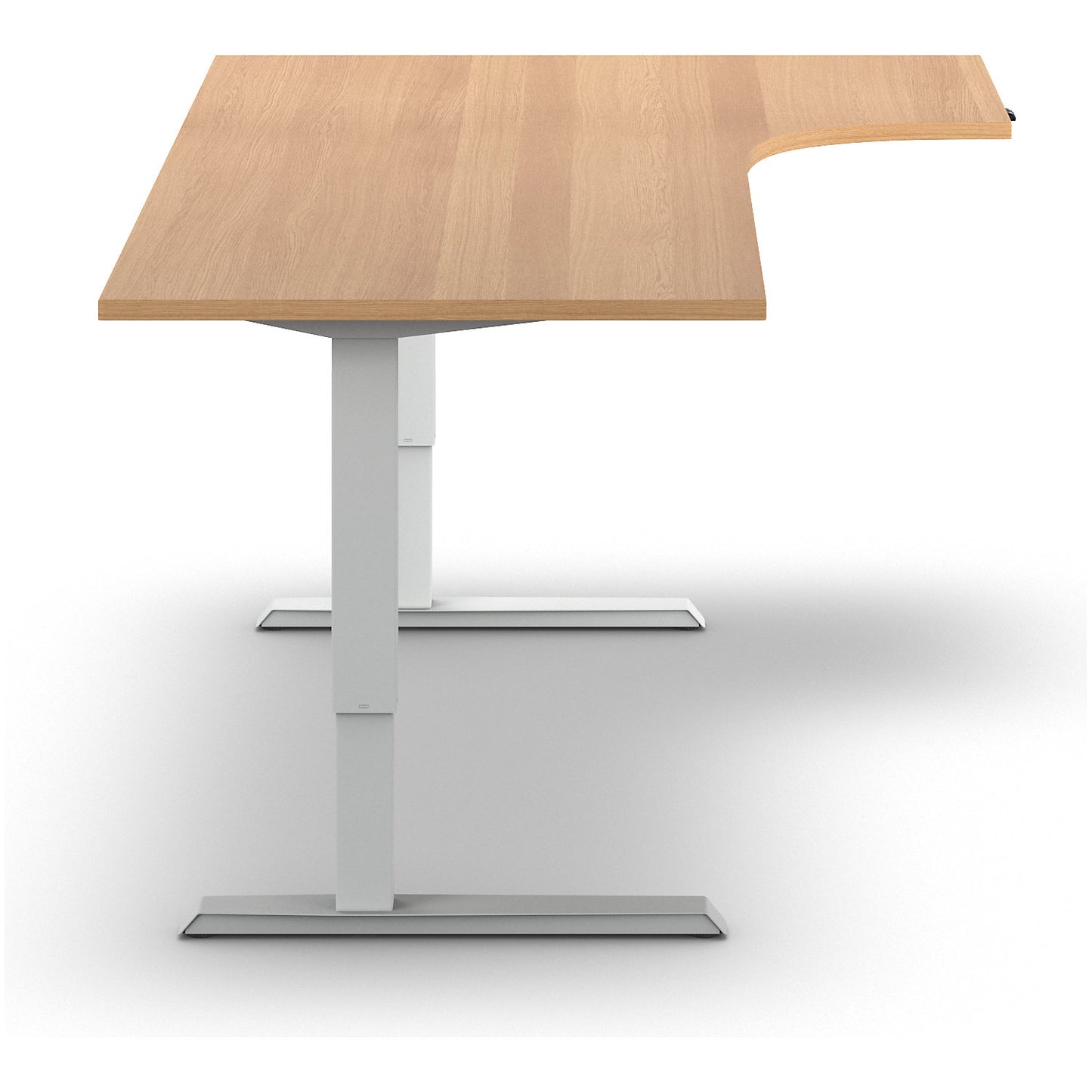 Venla desk, electrically height adjustable, corner, WxD 1800 x 1200 mm, beech/white, right.