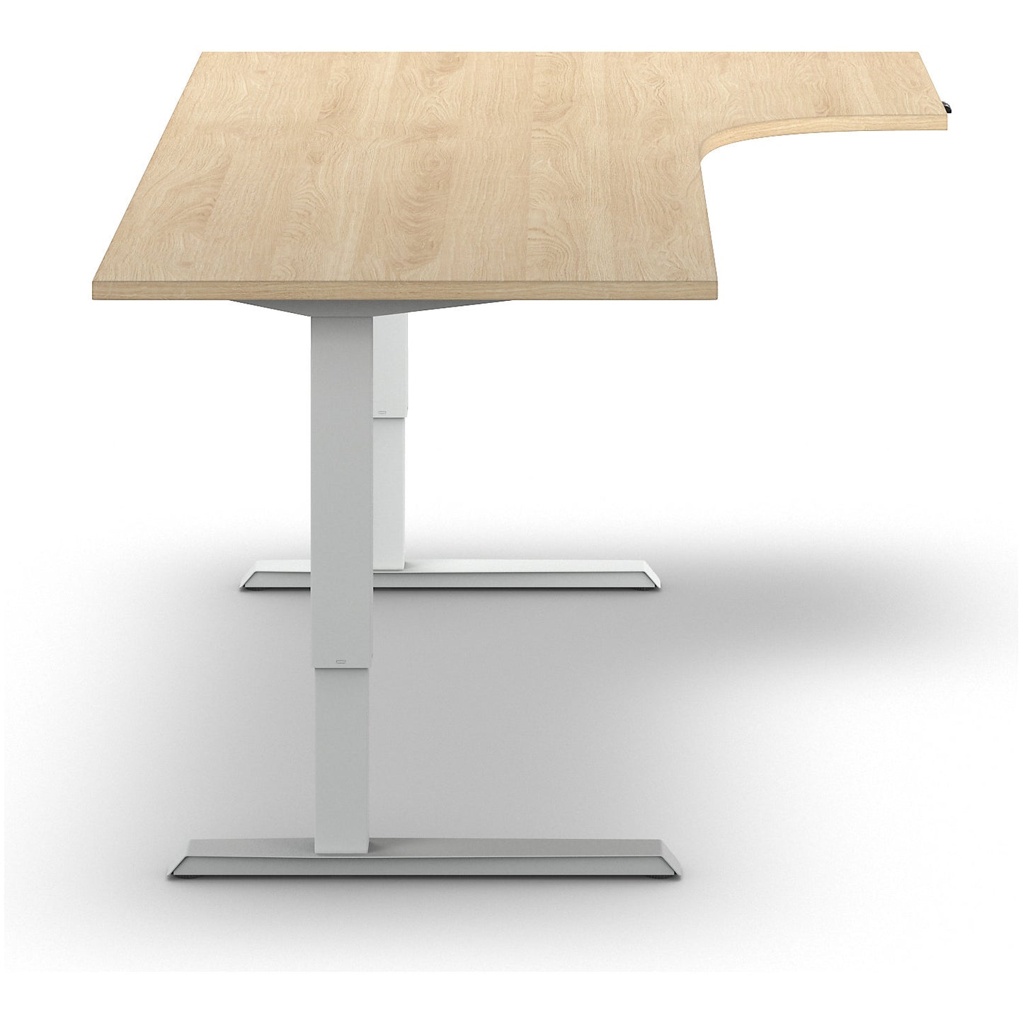 Venla desk, electrically height adjustable, corner, WxD 1800 x 1200 mm, oak/white, right.