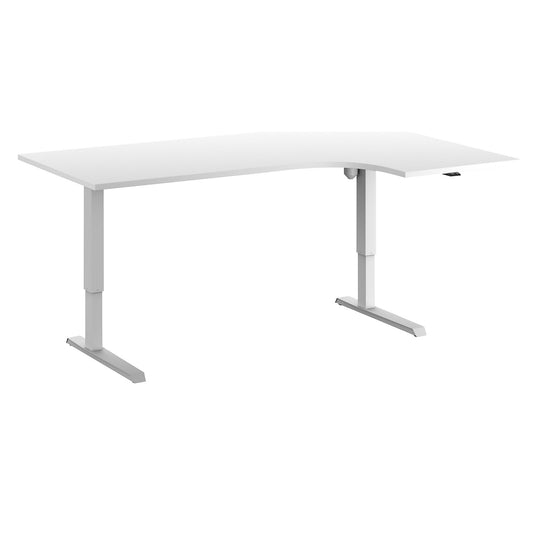 Venla desk, electrically height adjustable, corner, WxD 1800 x 1200 mm, white/white, right.