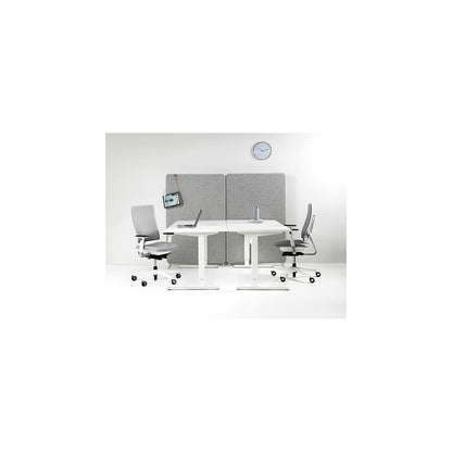 Venla desk, electrically height adjustable, straight, WxD 1800 x 800 mm, beech/white.