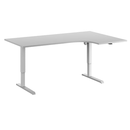 Venla desk, electrically height adjustable, corner, WxD 1800 x 1200 mm, light grey/white, right.