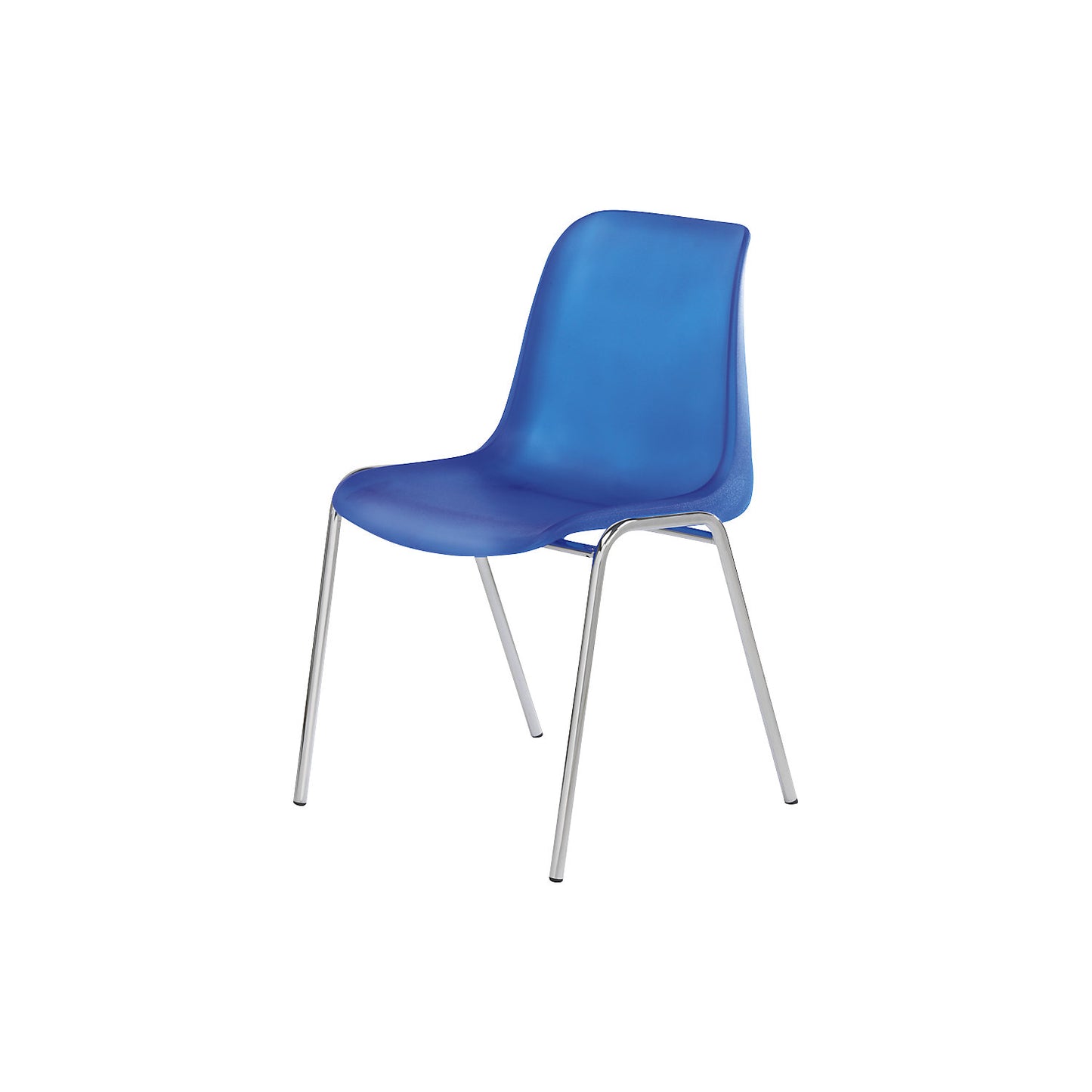 EUROPA plastic stacking chair, uncushioned, luminous blue seat, pack of 4.