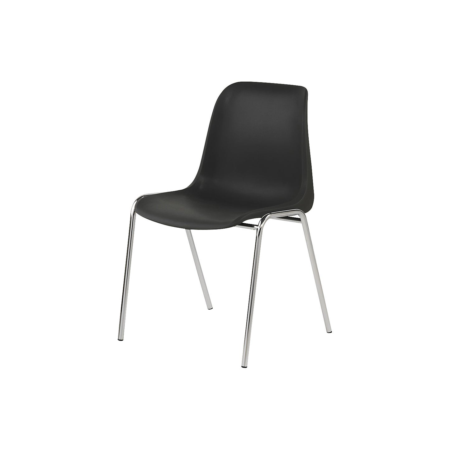 EUROPA plastic stacking chair, uncushioned, charcoal seat, pack of 2.