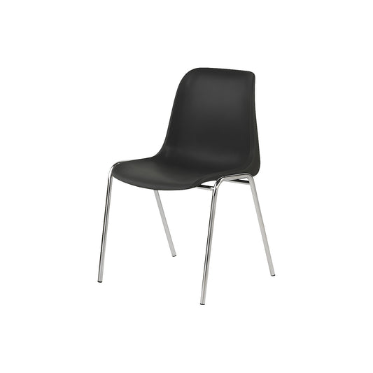 EUROPA plastic stacking chair, uncushioned, charcoal seat, pack of 2.