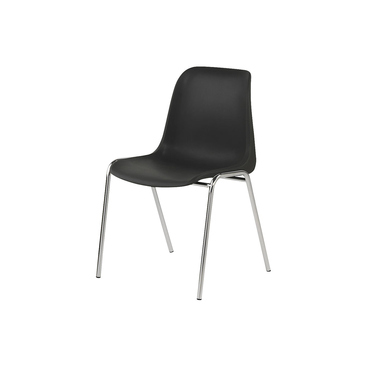 EUROPA plastic stacking chair, uncushioned, charcoal seat, pack of 2.