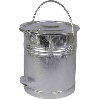 Bucket with hinged lid, made of sheet steel, capacity 20 l, H x Ø 340 x 280 mm, 1+ items.