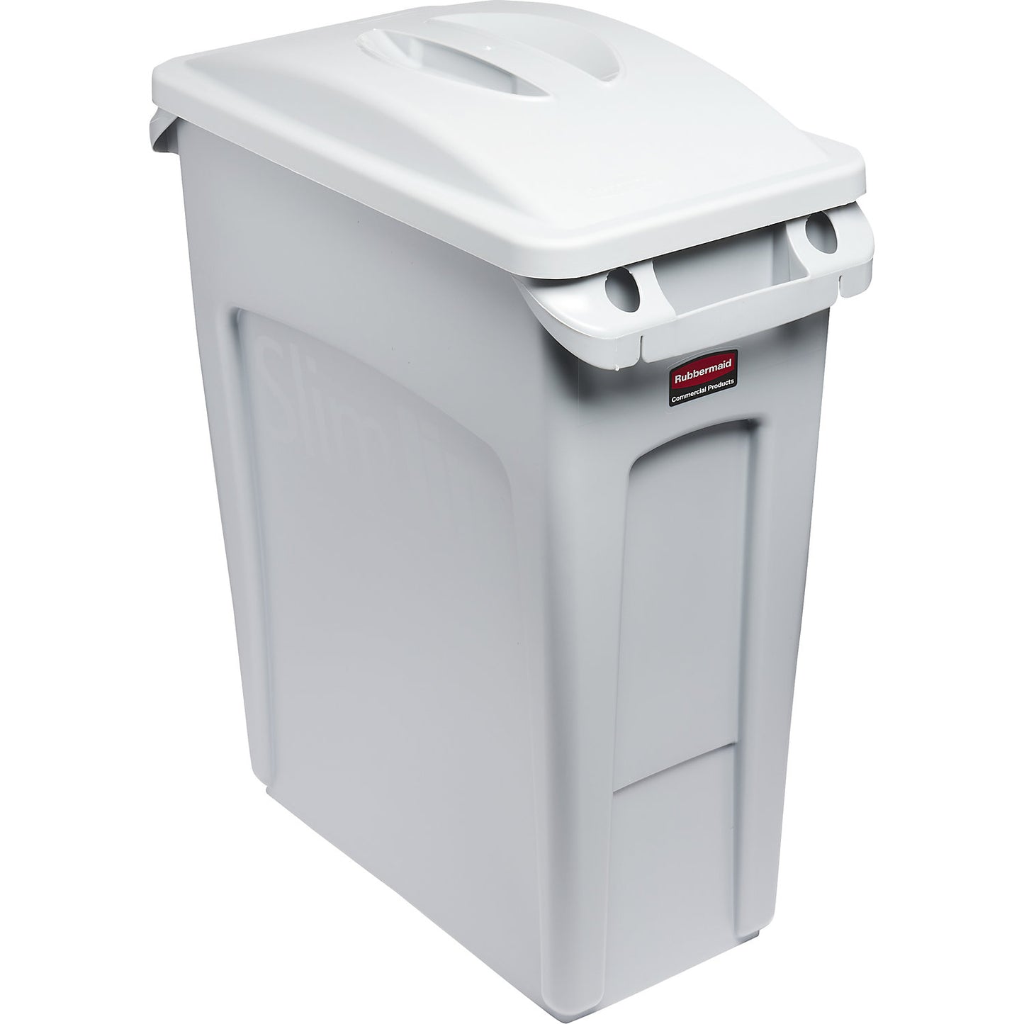 SLIM JIM® recyclable waste collector, capacity 60 l, lid with recessed grip, grey.