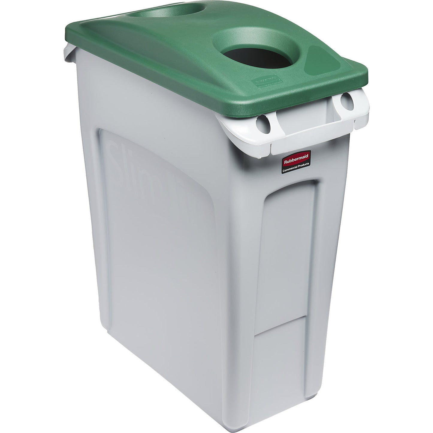 SLIM JIM® recyclable waste collector, capacity 60 l, can deposit hole, round, grey.