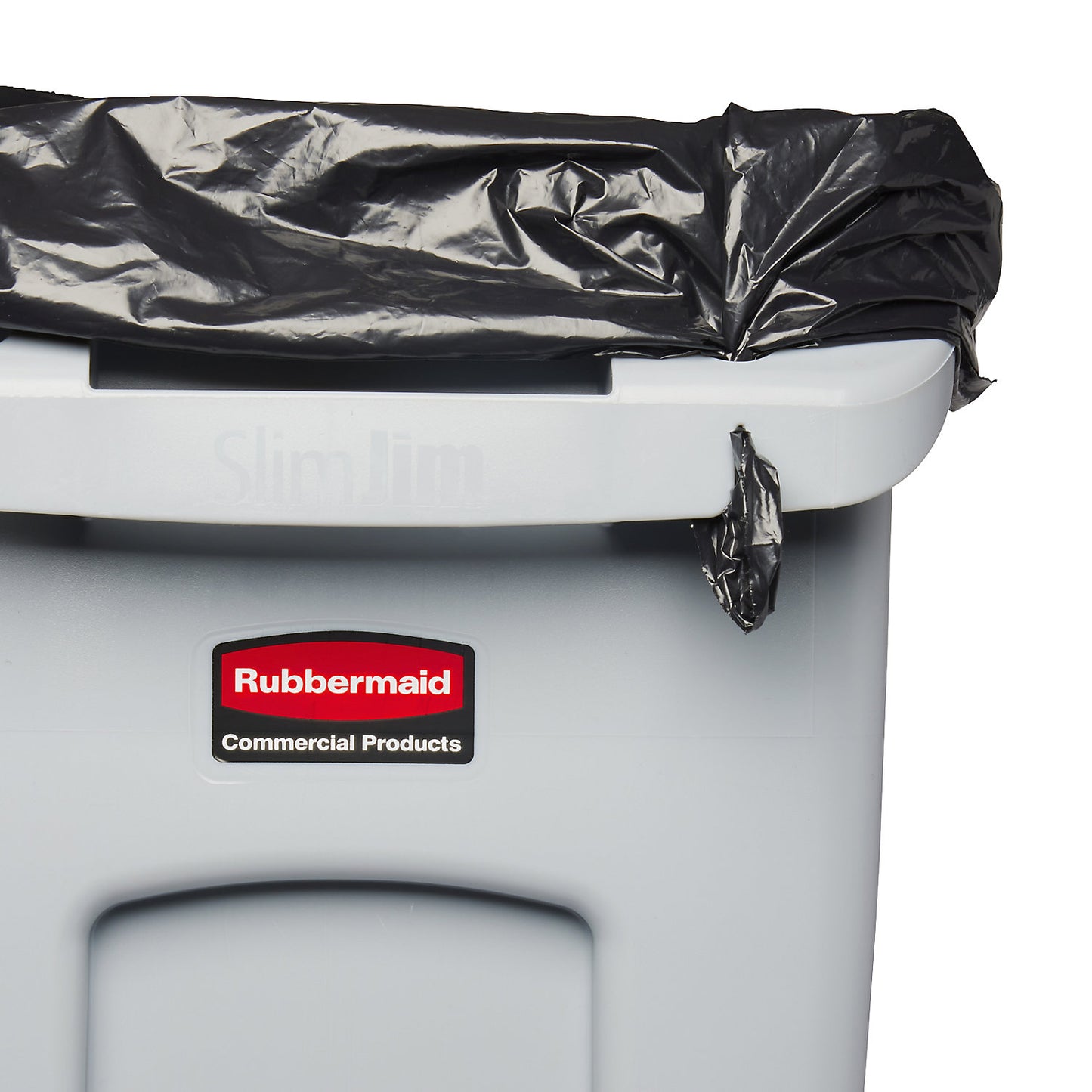 SLIM JIM® recyclable waste collector, capacity 60 l, lid with recessed grip, grey.