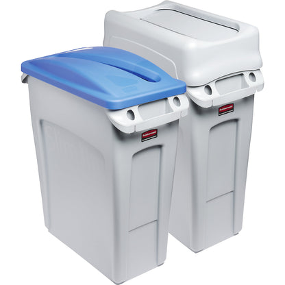 SLIM JIM® recyclable waste collection station, set of 2, 2 x 60 l, swing lid/paper insert, grey.