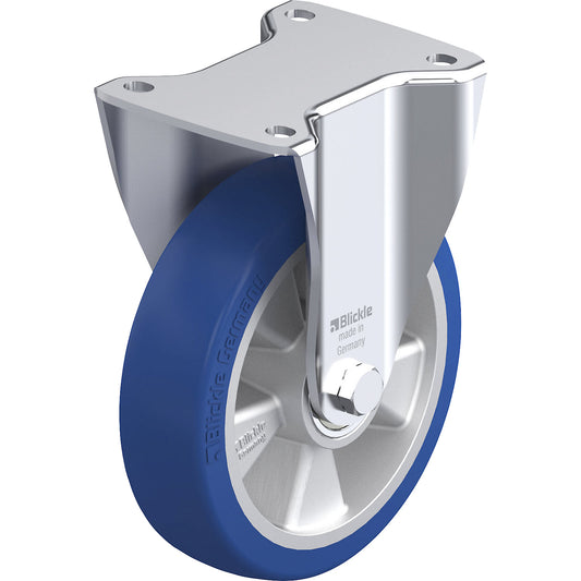 BH-ALBS 180K fixed sheet steel castor, wheel Ø x width 180 x 50 mm, max. load 670 kg.