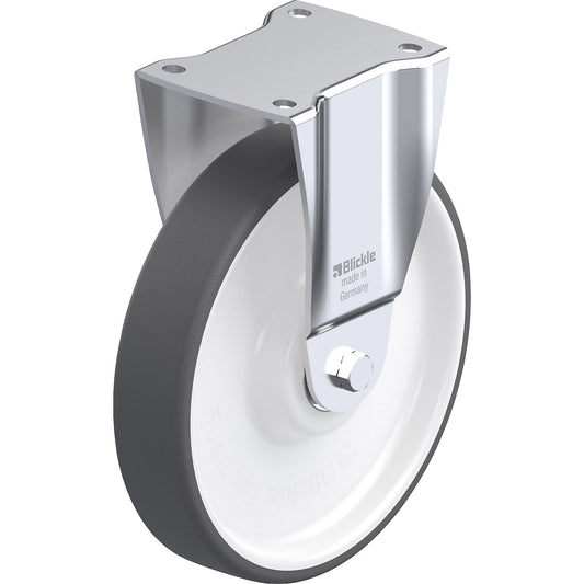 BH-POTH 250K fixed sheet steel castor, wheel Ø x width 250 x 50 mm, max. load 900 kg.