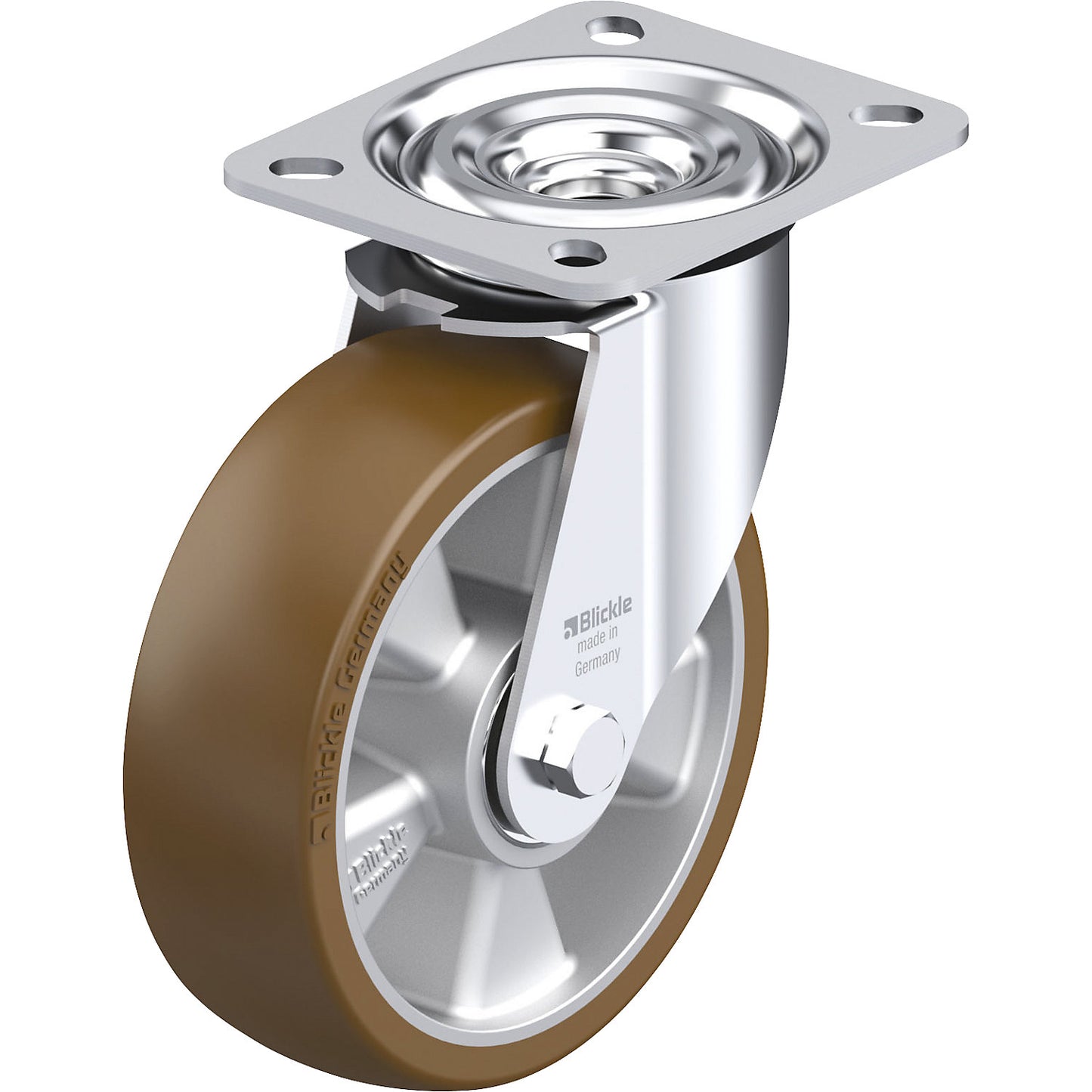 L-ALB sheet steel swivel castor, wheel Ø x width 125 x 40 mm, max. load 250 kg.