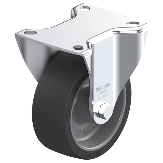 B-POSI fixed sheet steel castor, wheel Ø x width 100 x 40 mm, max. load 100 kg.