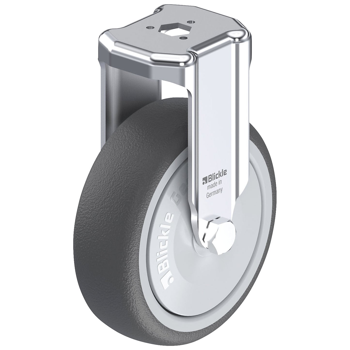 BKRA-PATH light duty fixed castor, wheel Ø x width 100 x 32 mm, max. load 120 kg.