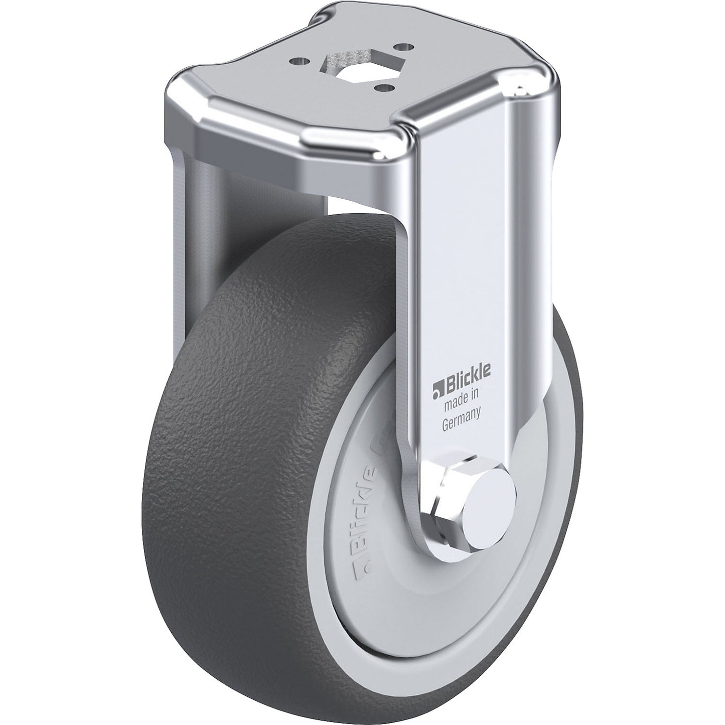 BKRA-PATH light duty fixed castor, wheel Ø x width 80 x 32 mm, max. load 120 kg.