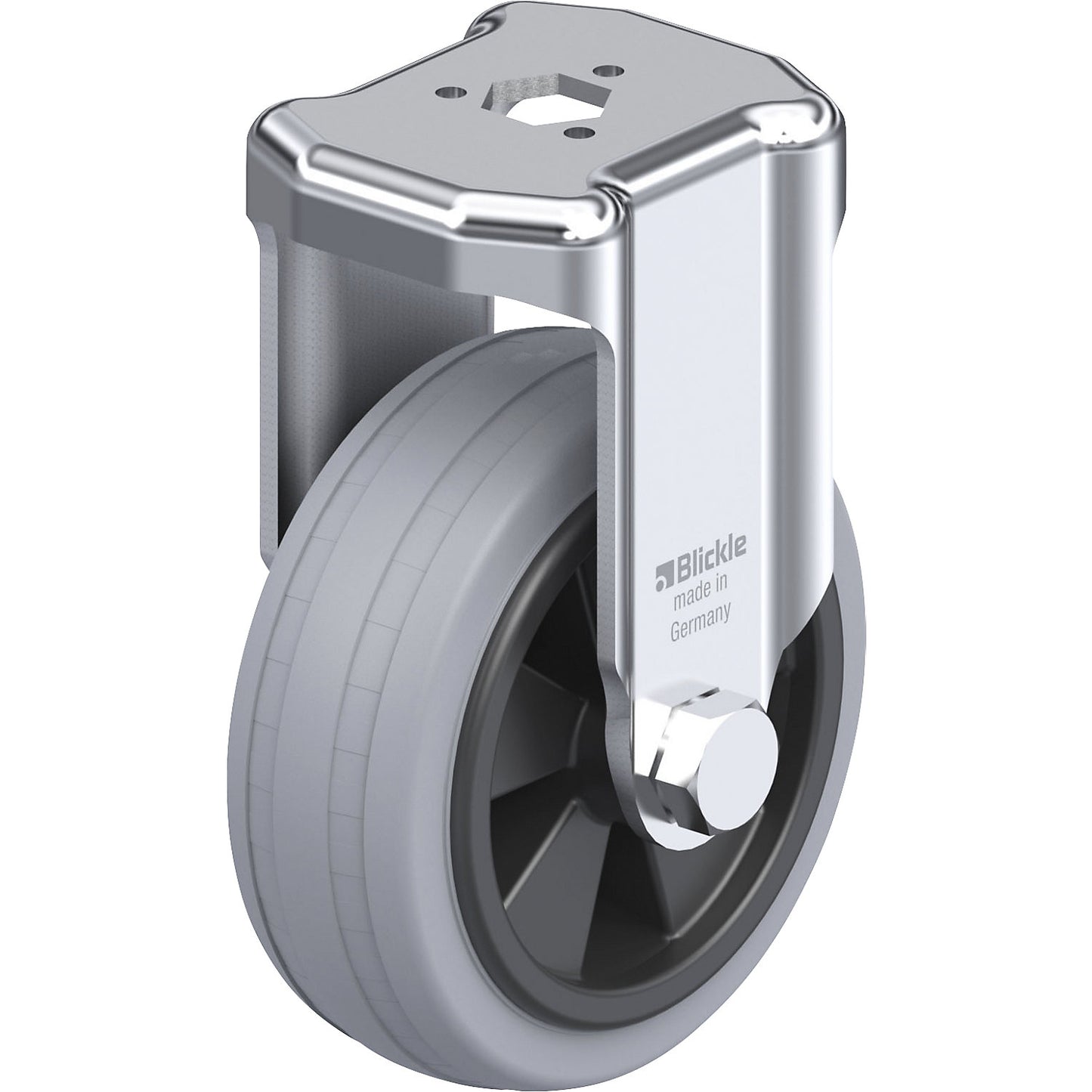 BKRA-VPA 80G light duty fixed castor, wheel Ø x width 80 x 25 mm, max. load 80 kg.