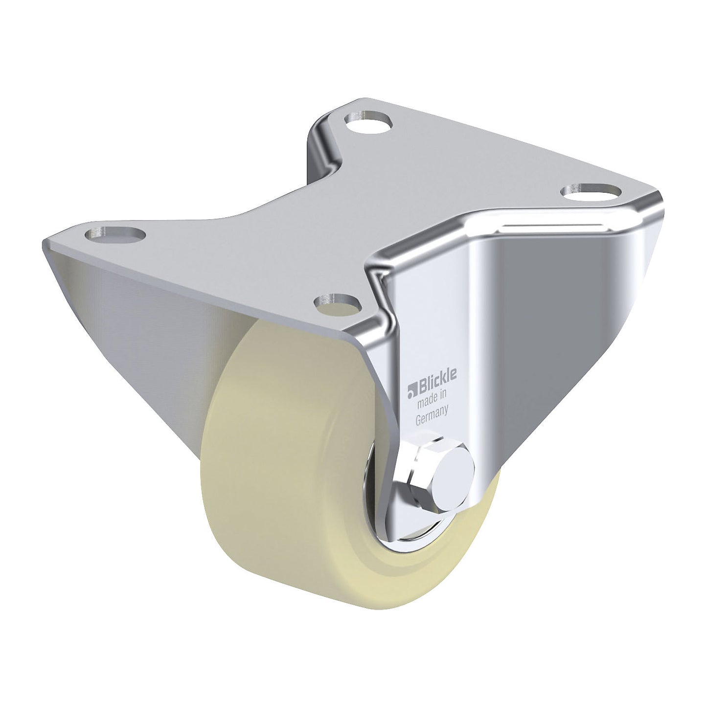 B-GSPO 60K fixed sheet steel castor, wheel Ø x width 60 x 32 mm, max. load 250 kg.