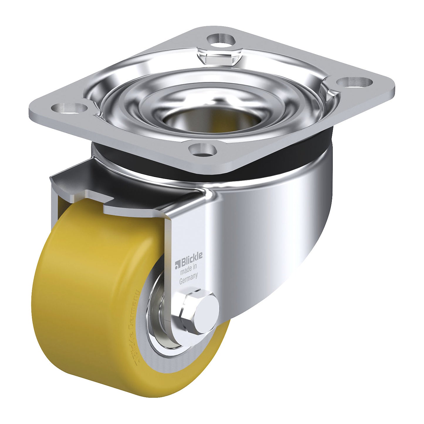 LK-VSTH 65K sheet steel swivel castor, wheel Ø x width 65 x 40 mm, max. load 250 kg.
