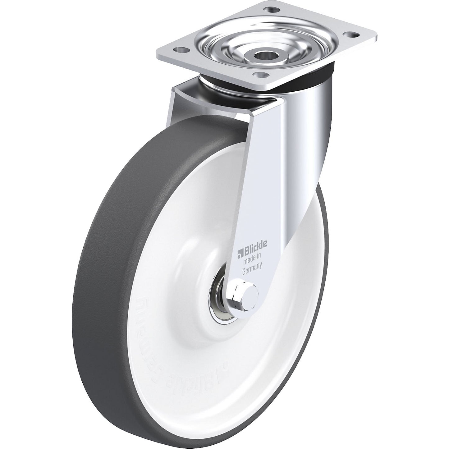 L-POTH sheet steel swivel castor, wheel Ø 250 mm, max. load 500 kg, swivel castor.