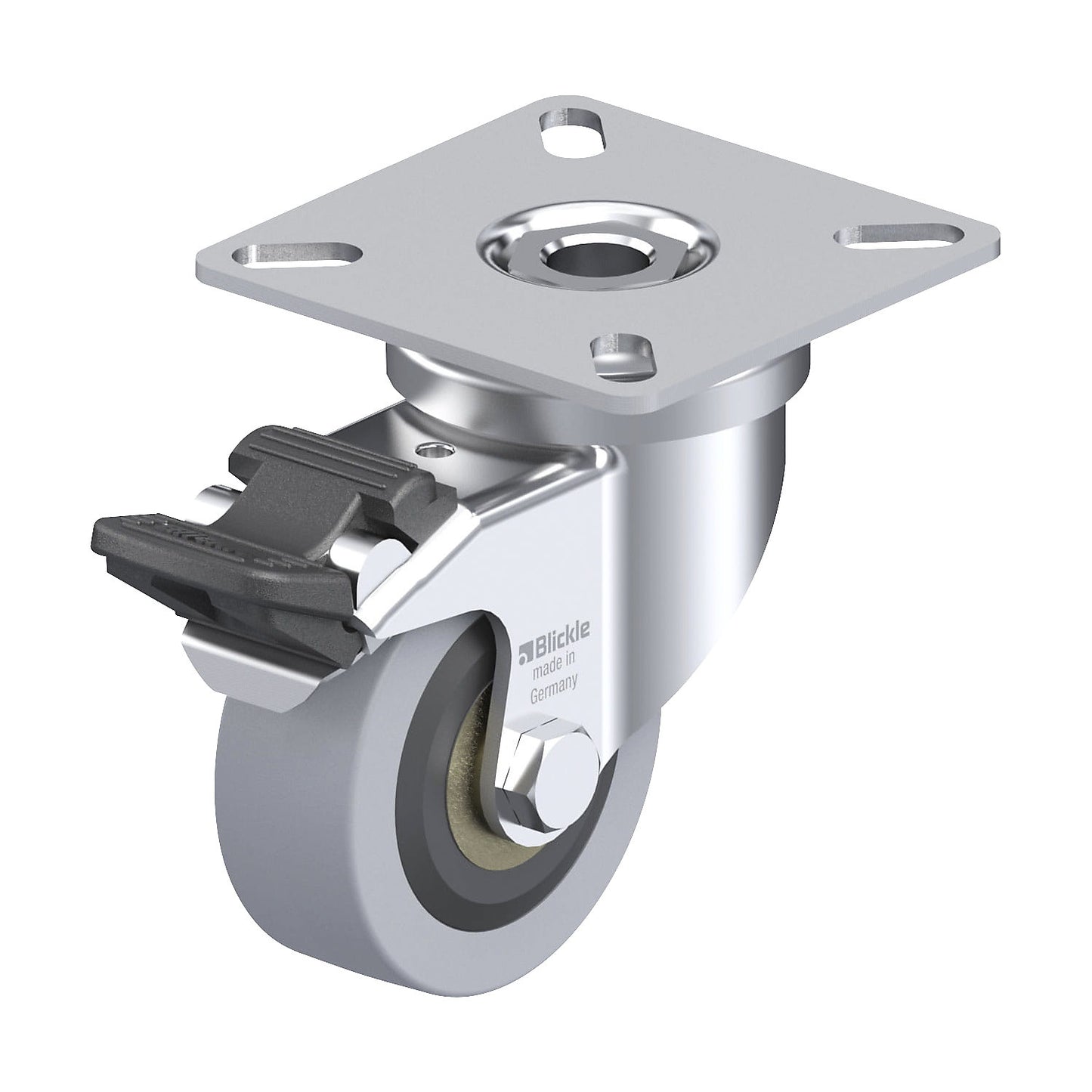 LPA-VPA-FI light duty swivel castor, plate dimensions 60 x 60 mm, wheel Ø 50 mm, max. load 40 kg.
