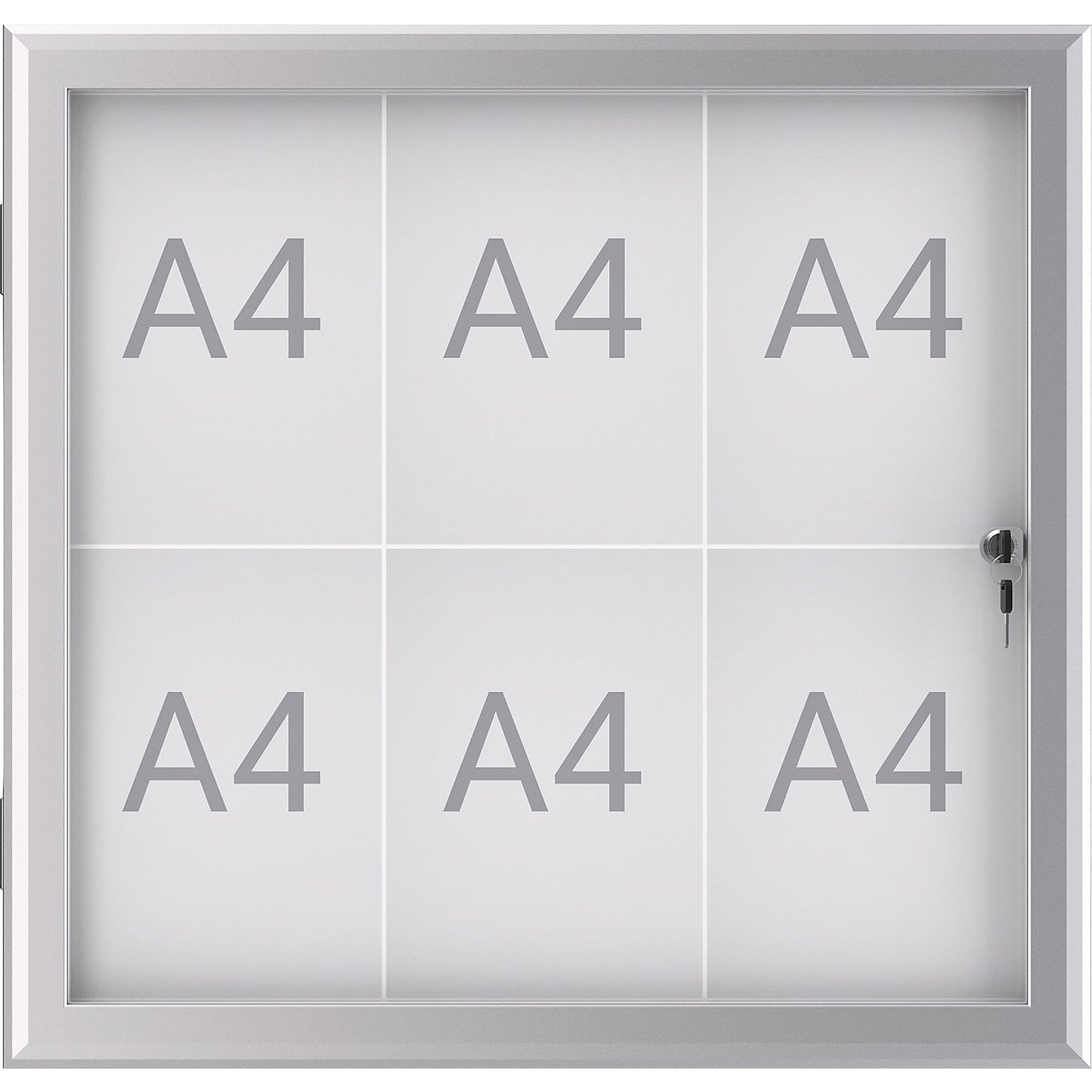 MAULexcite display case, external height 696 mm, capacity 6 x A4.