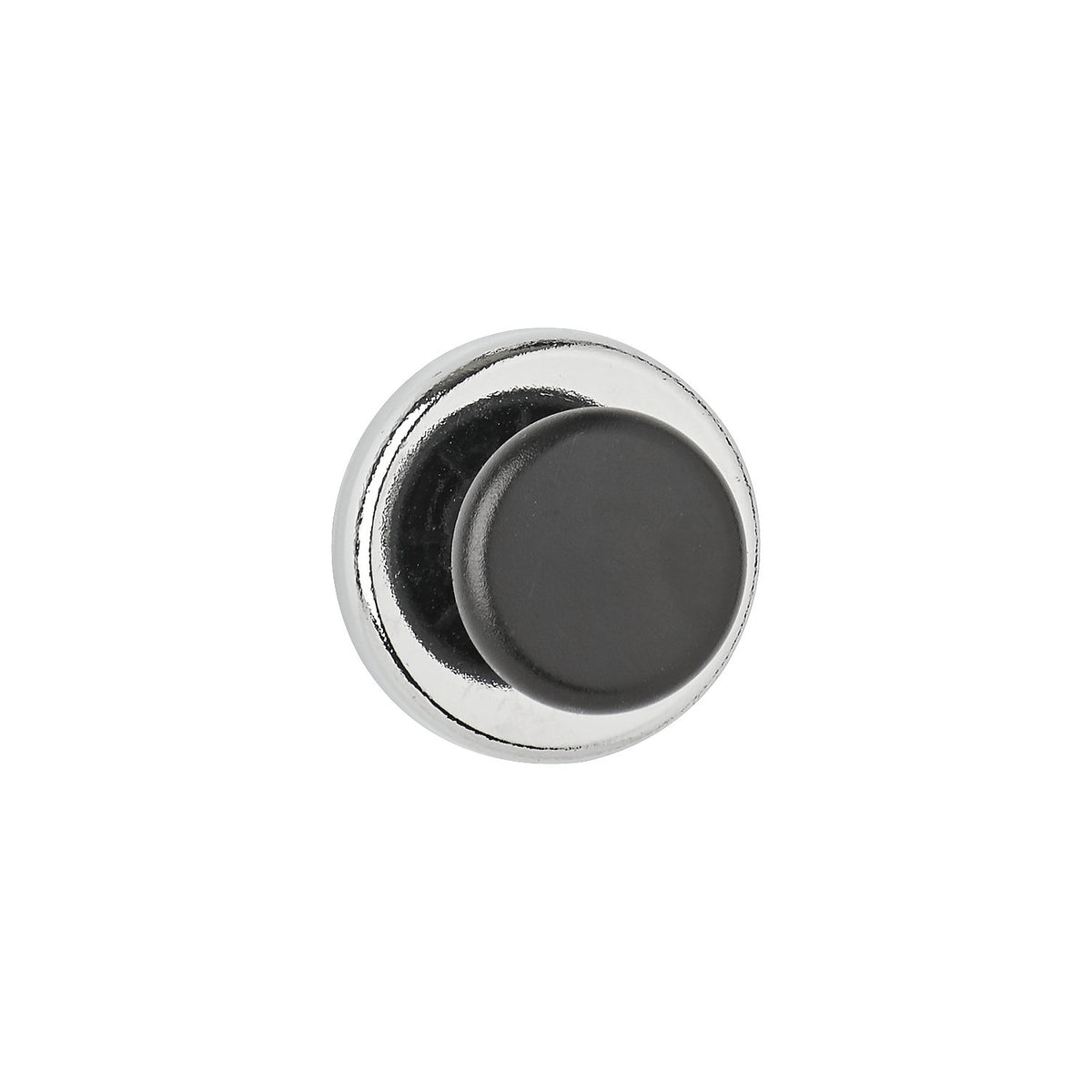 Power magnet with handle knob, pack of 10, Ø 38 mm, holds 5 kg, light silver.