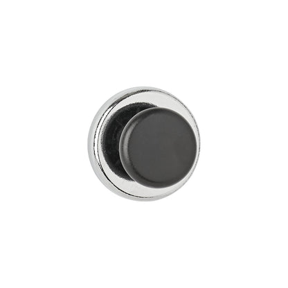 Power magnet with handle knob, pack of 10, Ø 38 mm, holds 5 kg, light silver.