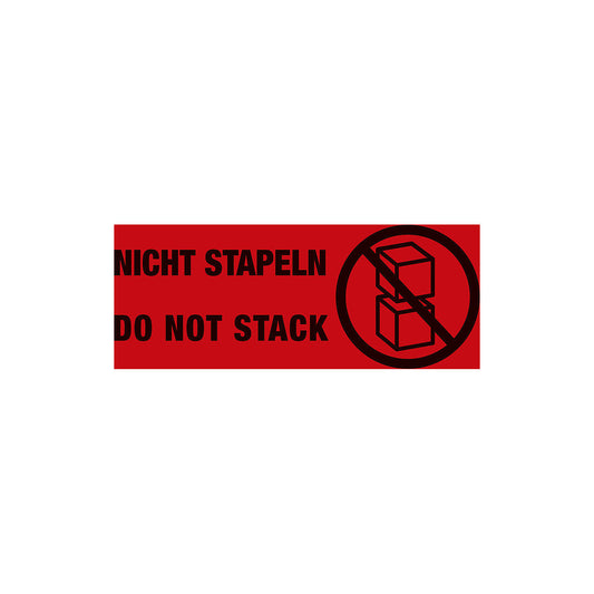 Warning labels, Do not stack! imprint, pack of 1000, LxW 145 x 70 mm.