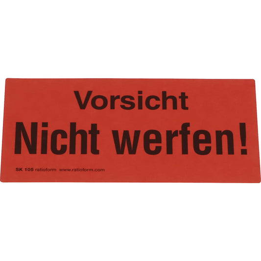 Warning labels, Vorsicht nicht werfen! imprint, pack of 1000, LxW 145 x 70 mm.