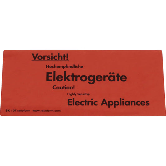Warning labels, Caution! Highly Sensitive Electric Appliances imprint, pack of 1000, LxW 145 x 70 mm.