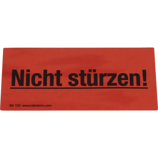 Warning labels, Nicht stürzen! imprint, pack of 1000, LxW 145 x 70 mm.