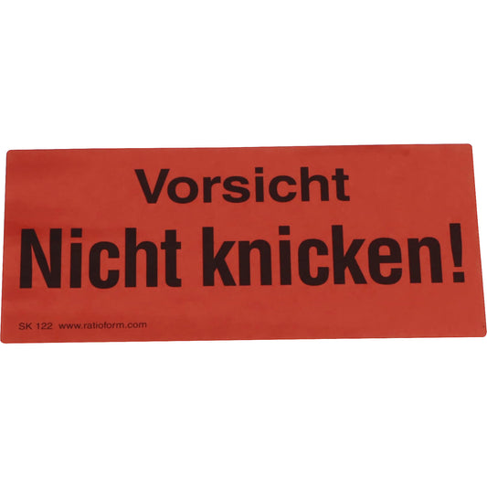 Warning labels, Nicht knicken! imprint, pack of 1000, LxW 145 x 70 mm.