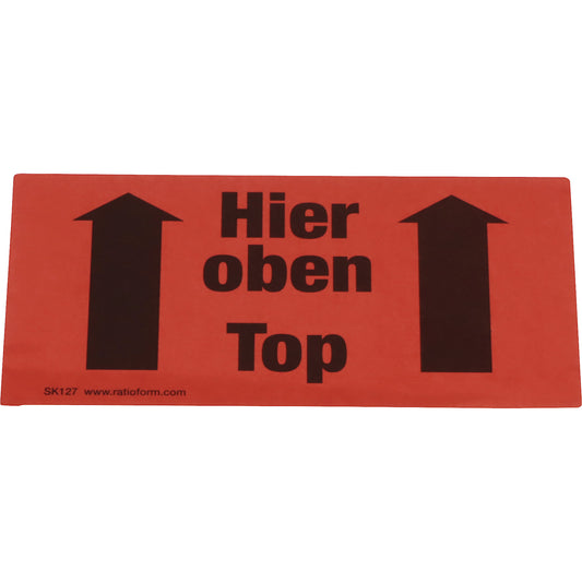 Warning labels, Top imprint, pack of 1000, LxW 145 x 70 mm.