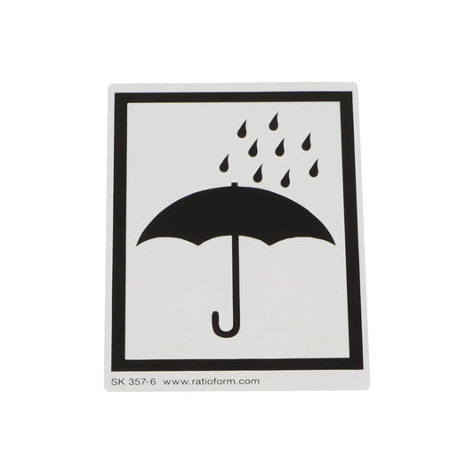 Warning labels, keep dry! protect from moisture symbol as imprint, pack of 1000, LxW 74 x 105 mm.