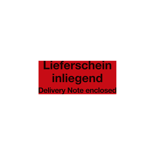 Warning labels, Delivery note enclosed imprint, pack of 1000, LxW 80 x 40 mm.