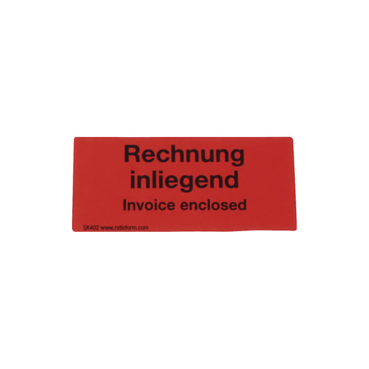 Warning labels, Invoice enclosed imprint, pack of 1000, LxW 80 x 40 mm.