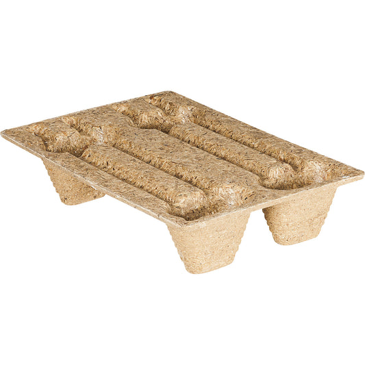 Moulded chipboard pallet, brown, pack of 10, LxW 600 x 400 mm, max. load 250 kg, pack of 10.