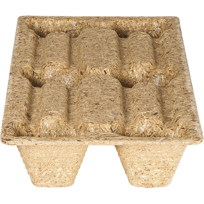 Moulded chipboard pallet, brown, pack of 10, LxW 800 x 400 mm, max. load 500 kg, pack of 10.