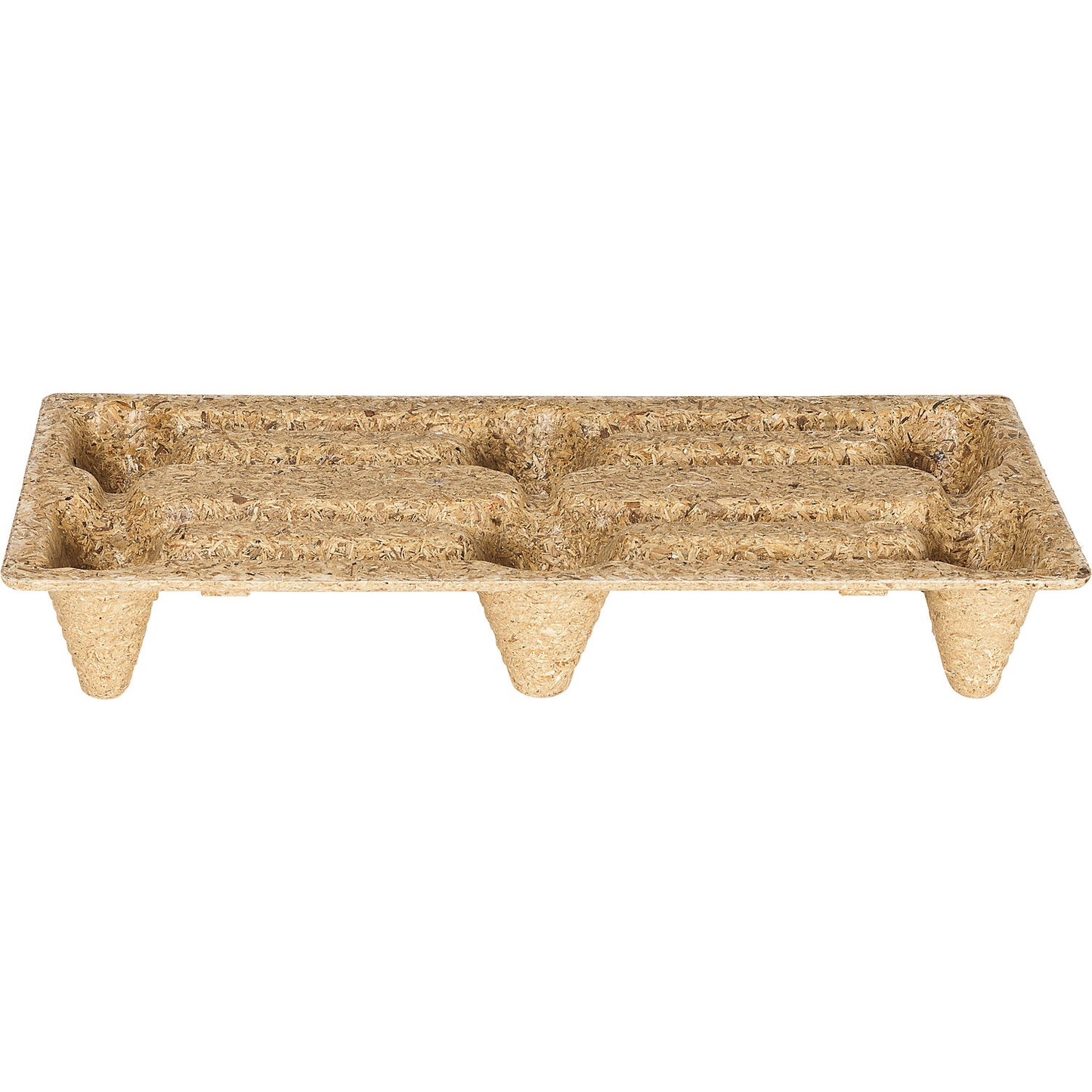 Moulded chipboard pallet, brown, pack of 10, LxW 800 x 400 mm, max. load 500 kg, pack of 10.