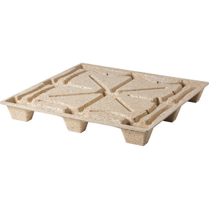 Moulded chipboard pallet, brown, LxW 1140 x 1140 mm, 2700 kg.