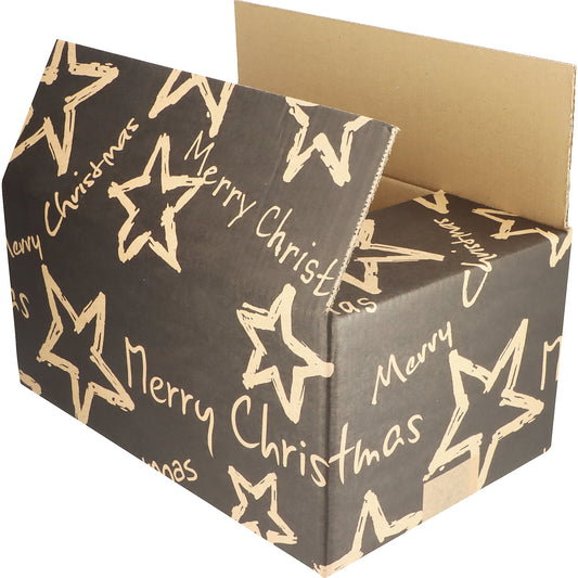Christmas Stars dispatch box, black, pack of 15, LxWxH 390 x 290 x 200 mm.