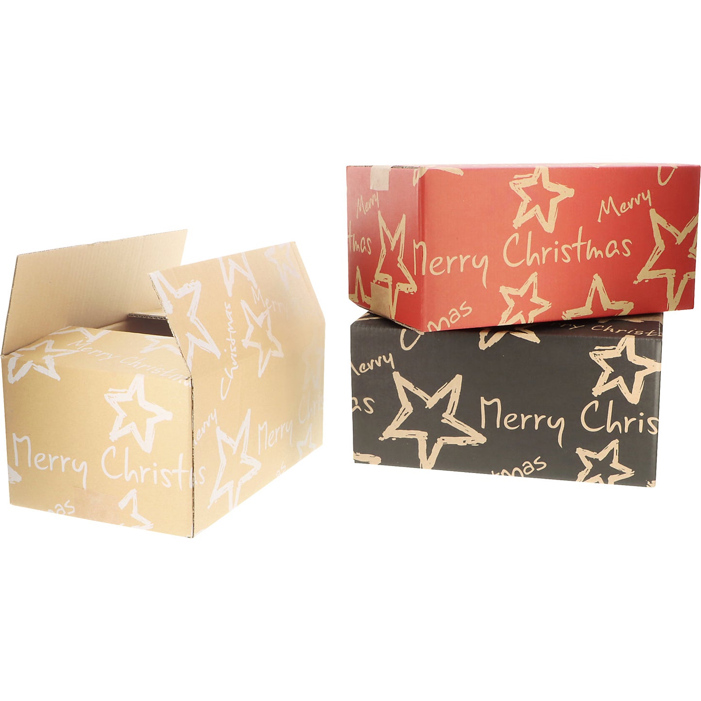 Christmas Stars dispatch box, red, pack of 15, LxWxH 310 x 200 x 140 mm.