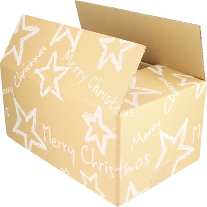 Christmas Stars dispatch box, natural, pack of 15, LxWxH 310 x 200 x 140 mm.