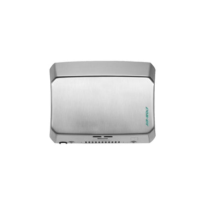 Series B hand dryer, HxWxD 216 x 275.5 x 100 mm, stainless steel.