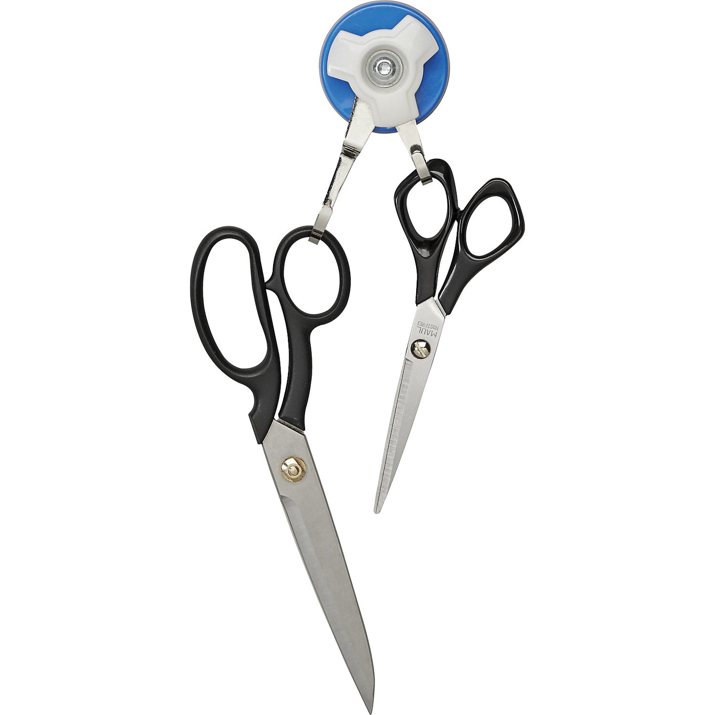 Double carousel hook magnet, Ø 56 mm, pack of 5, adhesive force 18 kg, blue/grey.
