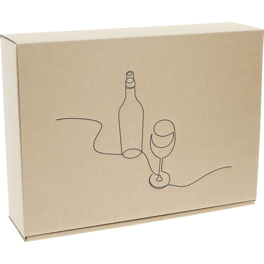 Wine Line gift box for bottles, pack of 25, for 3 bottles, internal LxW 360 x 260 mm.