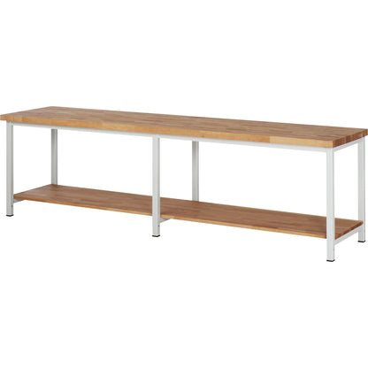 Workbench, Series 8000 frame construction, 1 shelf, WxD 3000 x 700 mm.