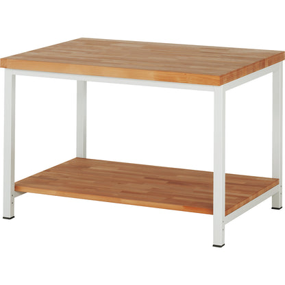 Workbench, Series 8000 frame construction, 1 shelf, WxD 1250 x 900 mm.