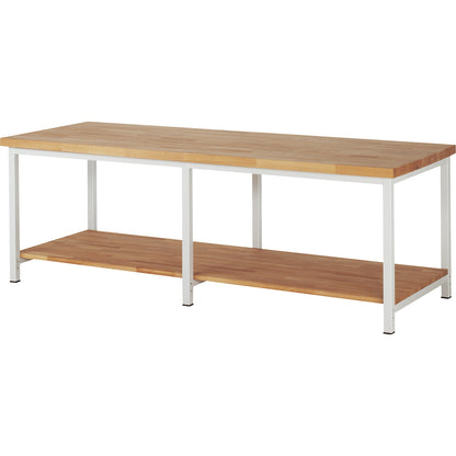 Workbench, Series 8000 frame construction, 1 shelf, WxD 2500 x 900 mm.